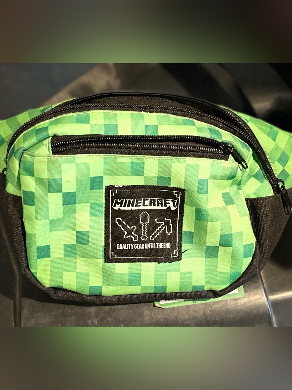 Minecraft Green Pixel Waist Bag for Kids